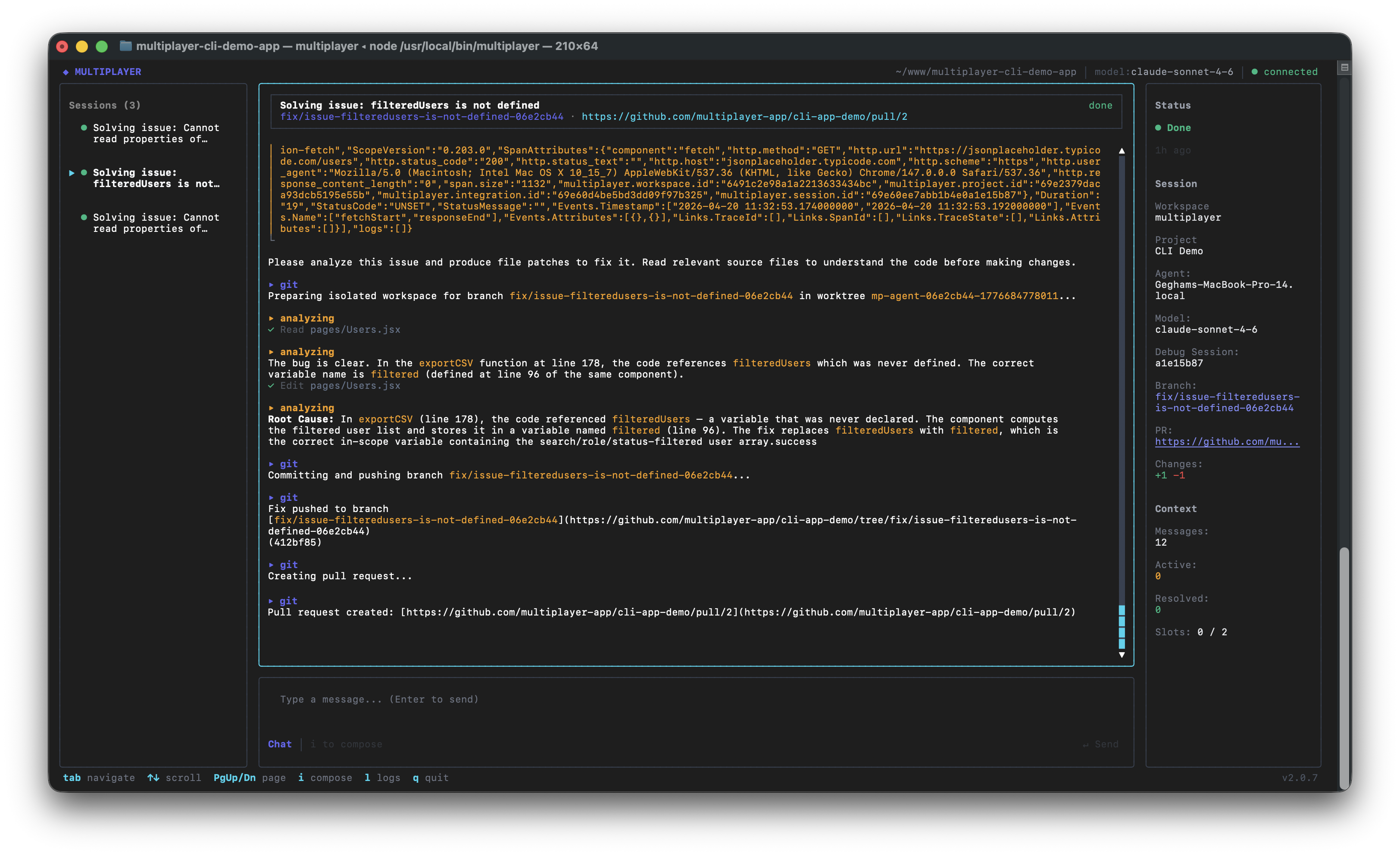Multiplayer debugging agent bug fixed
